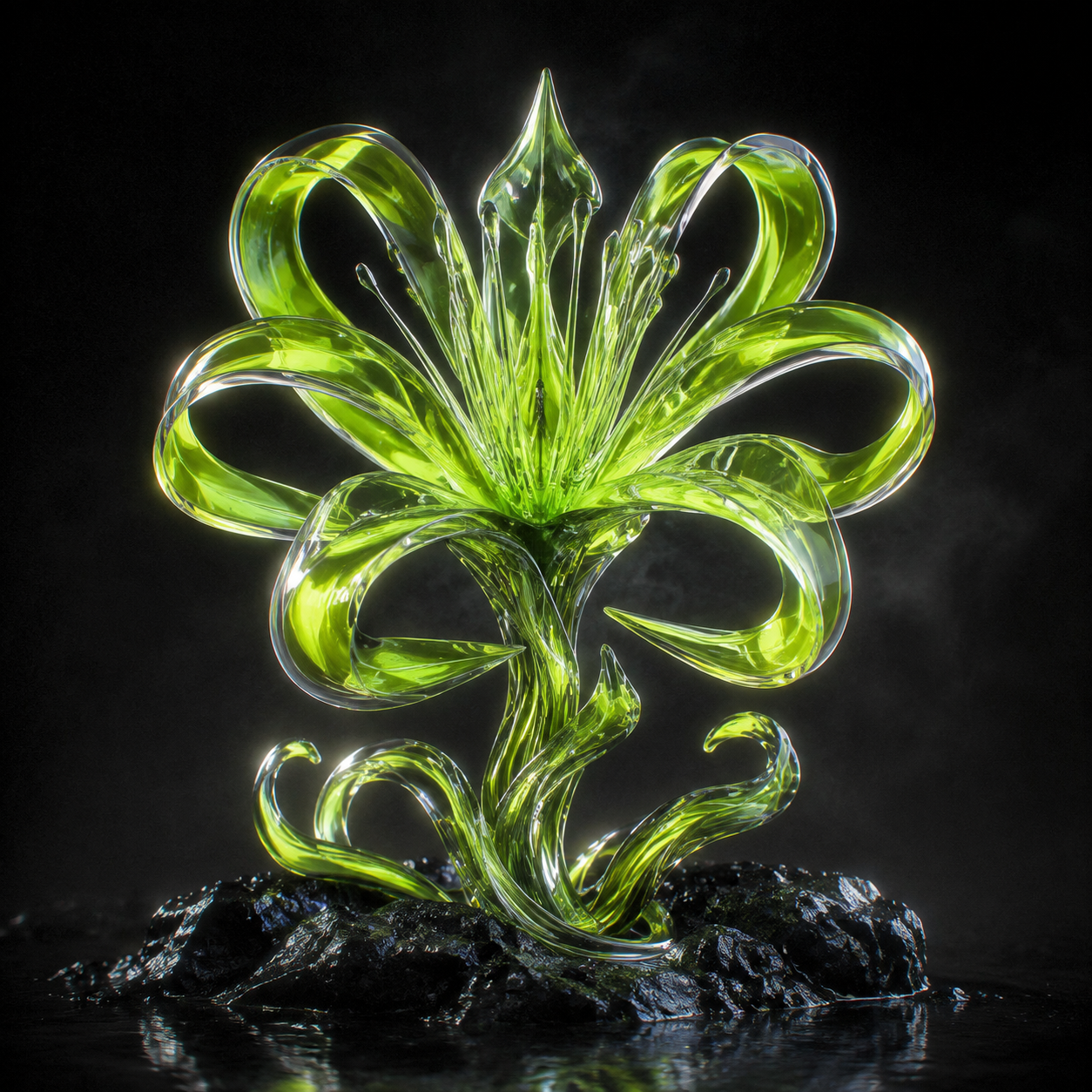 Original PICSTOCKS lime glass botanical artwork